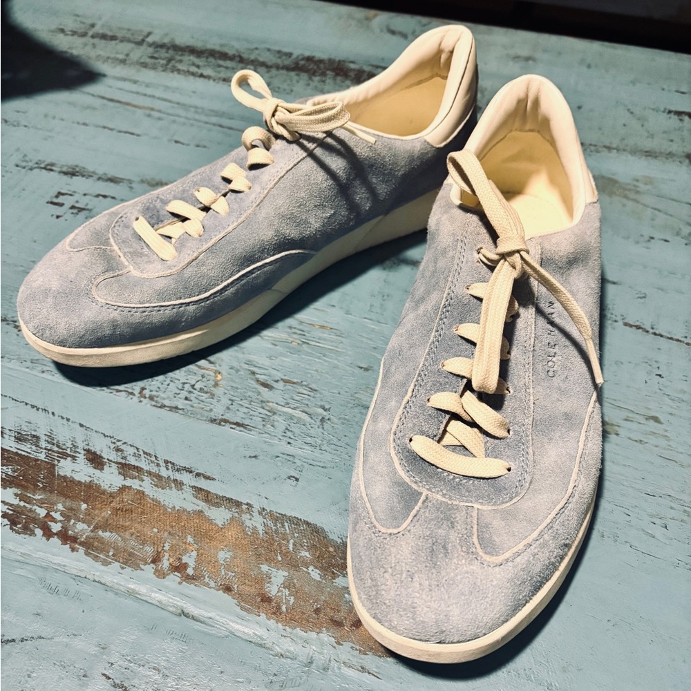 Cole Haan Men's Light Blue Leather Sneakers - Casual Lace-Up